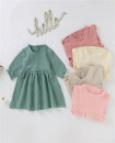 Organic cotton muslin baby dress girls 12-24M